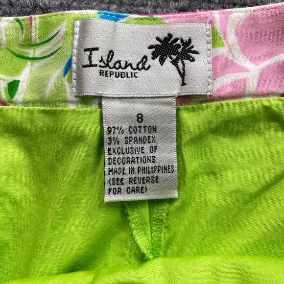 Island Republic Skort Women's 8 Pink‎ Green Floral Giraffes Lions Activewear - Picture 3 of 11